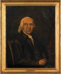 American oil on canvas portrait of Ebenezer Hazard