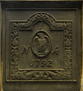 Cast iron fireback for the Insurance Company of North America dated 1792