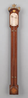 George III mahogany stick barometer ca 1780