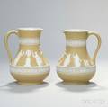 Two Wedgwood Yellow Jasper Dip Etruscan Jugs