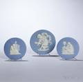 Three Wedgwood Solid Light Blue Jasper Roundels