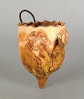 Shenandoah Valley redware wall pocket attributed to S Bell  Sons Strasburg ca 1890