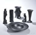 Six Wedgwood Black Basalt Items