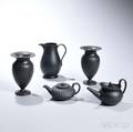 Five Wedgwood Black Basalt Items