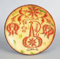 Haycock Township Pennsylvania sgraffito decorated redware charger dated 1810 attributed to Conrad Mumbouer