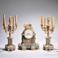 Louis XVIstyle Threepiece Clock Garniture