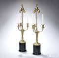 Pair of Louis XVIstyle Giltbronze Threelight Candelabra Lamps