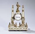 Empirestyle Alabaster and Giltbronze Mantel Clock