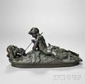 Emmanuel Fremiet French 18241910 Bronze Figure of a Satyr and Two Bear Cubs