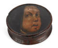 English turned walnut burl wood snuff box ca 1810