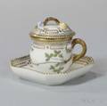 Twelve Royal Copenhagen Flora Danica Covered Cups and Stands