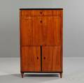 Biedermeierstyle Ebonized and Inlaid Maple Fallfront Desk