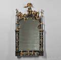 Chinese Chippendalestyle Ebonized and Parcelgilt Mirror