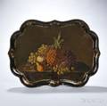 Victorian Papiermache Tray with Painted Fruit