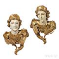 Pair of Baroquestyle Carved Giltwood Angel Architectural Elements