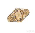 18kt Gold Citrine Cameo and Diamond Bracelet