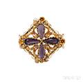 Antique Gold and Amethyst Brooch
