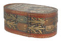 European painted oval brides box 19th c