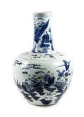 Large Blue  White Chinese Porcelain Floor Vase