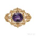 Antique Gold and Amethyst Brooch