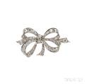 Art Deco Platinum and Diamond Bow Brooch