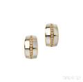 18kt Gold Motherofpearl and Diamond Earrings Leo Pizzo