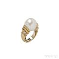 18kt Gold South Sea Pearl and Diamond Ring Christopher Walling