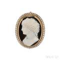 Antique Gold and Hardstone Cameo Brooch