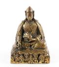 Chinese Gilt Copper Seated Guanyin Buddha