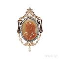 Antique Hardstone Cameo Brooch