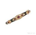 18kt Gold Onyx Ruby and Diamond Bracelet