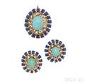 18kt Gold Turquoise and Lapis Suite