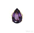 18kt Gold Amethyst and Diamond Ring
