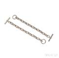 Pair of Sterling Silver Chaine dAncre Bracelets Hermes