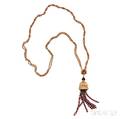 Gold and Garnet Tassel Pendant