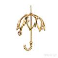 18kt Gold and Diamond Umbrella Brooch Kurt Wayne