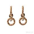 18kt Gold and Diamond Earrings Georg Jensen