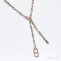 Sterling Silver and 18kt Gold Lariat Hermes