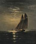 Wesley Elbridge Webber American 18411914 Sailboats by Moonlight