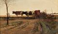 John Henry Dolph American 18351903 A Trio of Cattle at Dusk