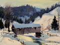 Emile Albert Grupp American 18961978 Covered Bridge in Winter