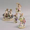 Five Porcelain Figures of Putti and Children