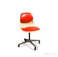 Molded Plastic and Vinylupholstered Swivel Chair