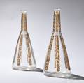 Pair of R Lalique Six Figures Pattern Decanters