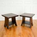 Pair of Arts and Craftsstyle Hardwood End Tables