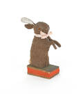Animated mohair rabbit squeak toy