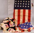 Fiftystar American Flag a Fortyeight Star Flag and a Pieced Velvet and Silk Crazy Quilt