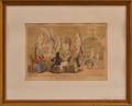 Framed Cruikshank A Long Headed Assembly Handcolored Etching