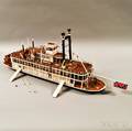 Carved and Painted Paddlewheel Steamer Model of the Marieville