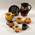 Eight Pieces of Slipdecorated English Pottery